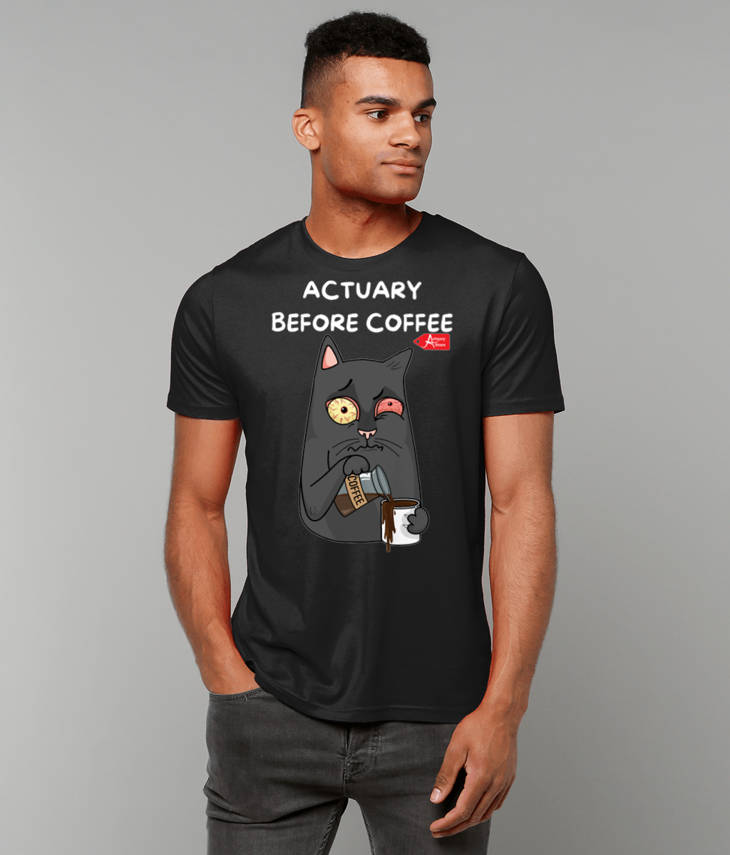Actuary Before Coffee Black T-Shirt
