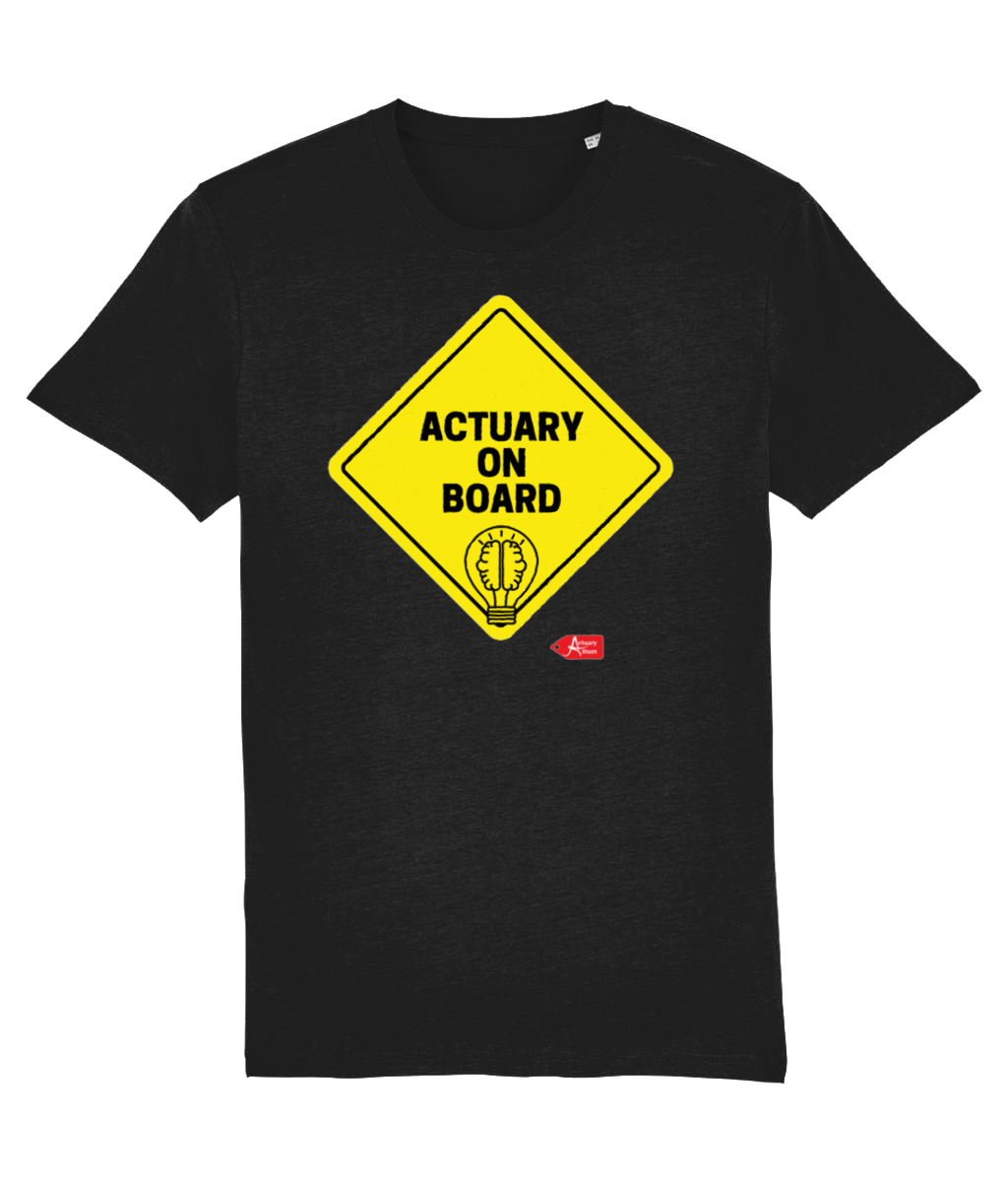 Actuary On Board T-Shirt (Black and White Variant)