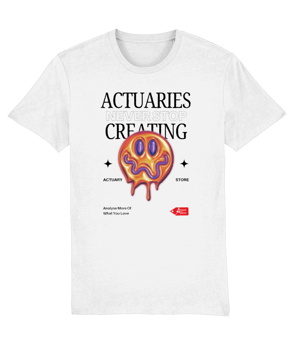 Actuaries Never Stop Creating Purple Orange Aesthetic Urban White T-Shirt