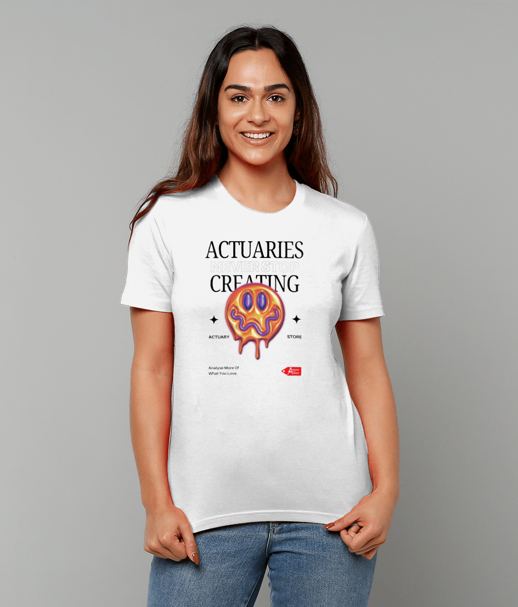 Actuaries Never Stop Creating Purple Orange Aesthetic Urban White T-Shirt