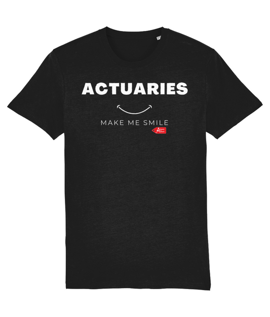 Actuaries Make Me Smile Black T-Shirt