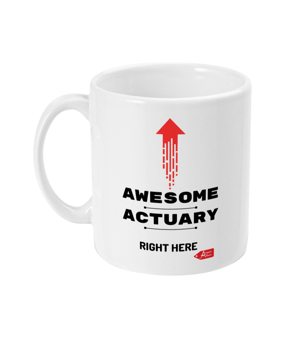 Awesome Actuary, Right Here Red Arrow 11oz Mug