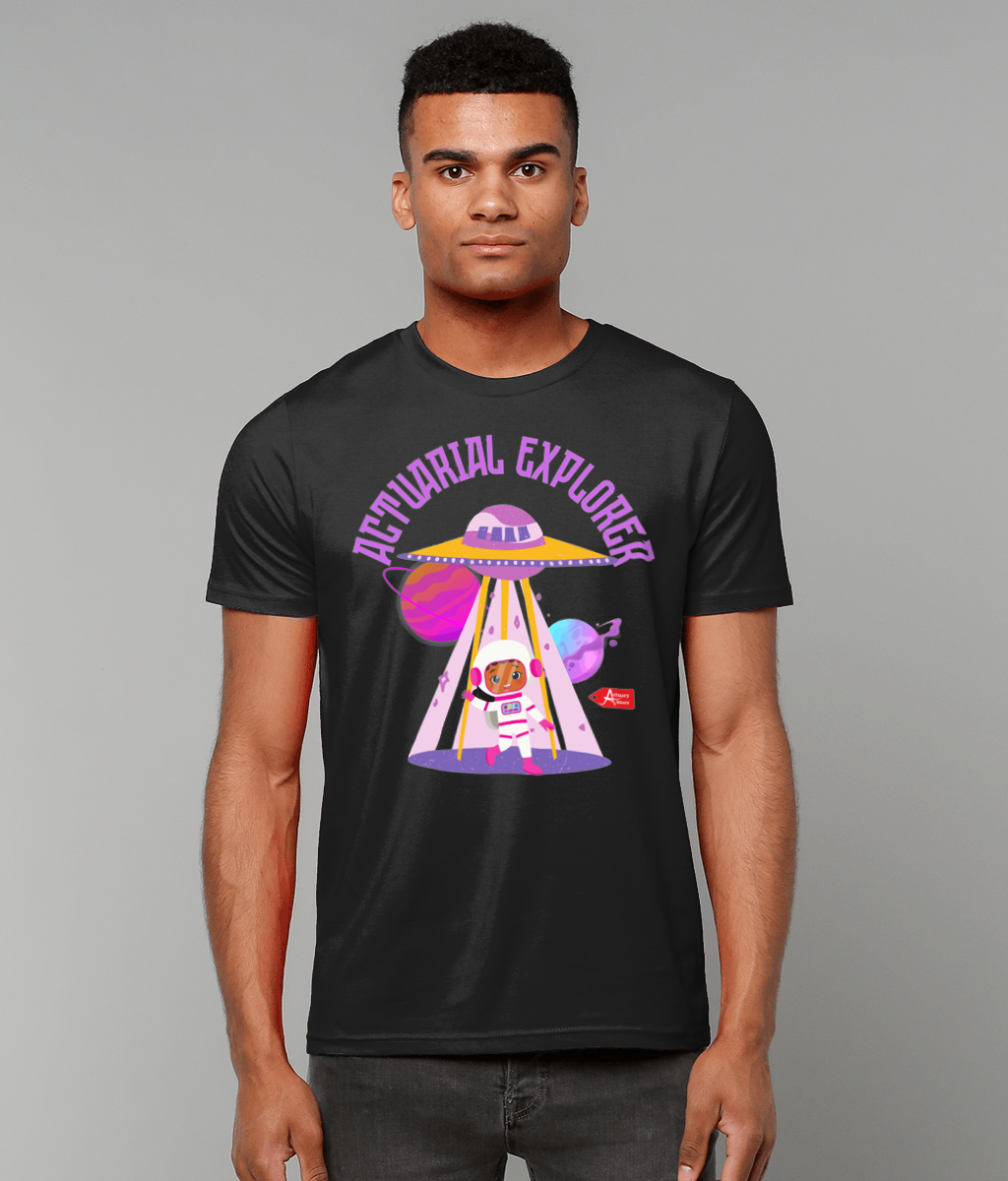 Actuarial Explorer Astronaut T-Shirt (Black and White Variants)