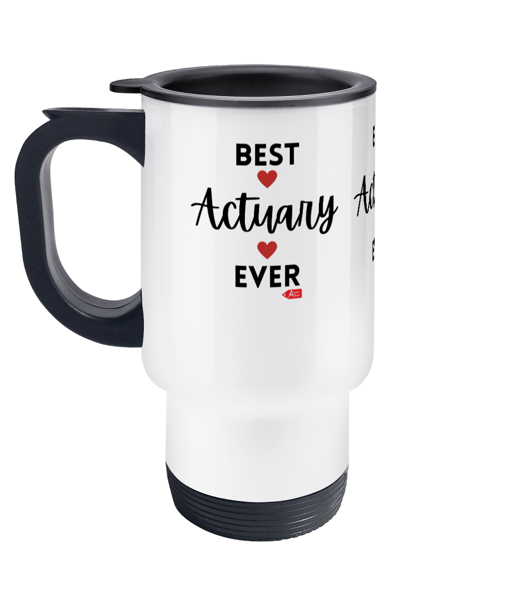 Best Actuary Ever Hearts Stainless Steel Travel Mug