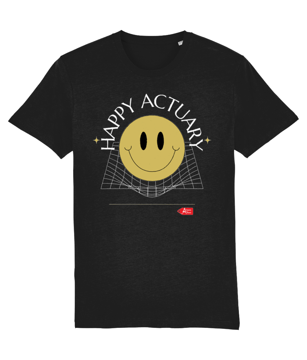Happy Actuary Plane Graph Black T-Shirt