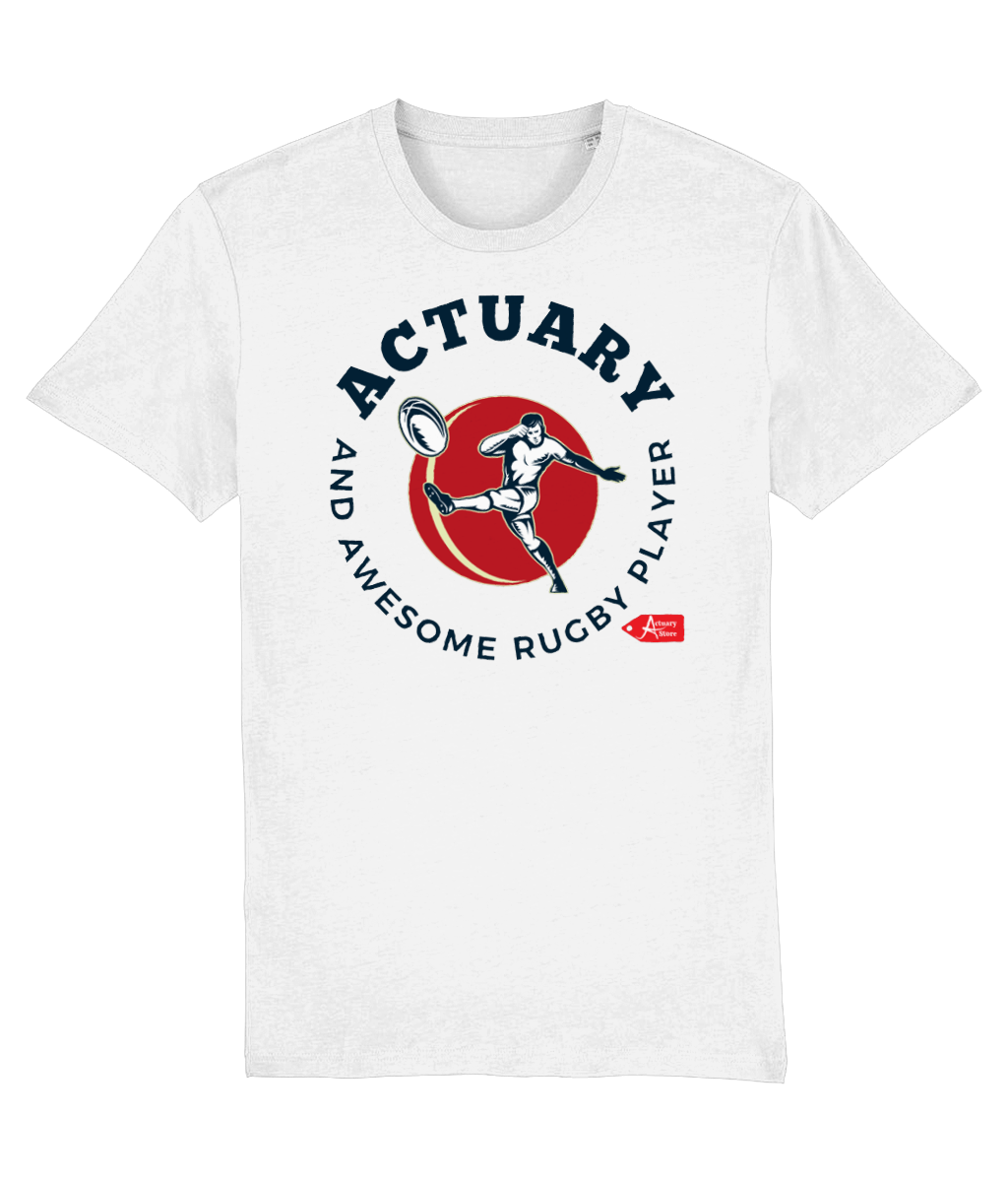 Actuary and Awesome Rugby Player White T-Shirt
