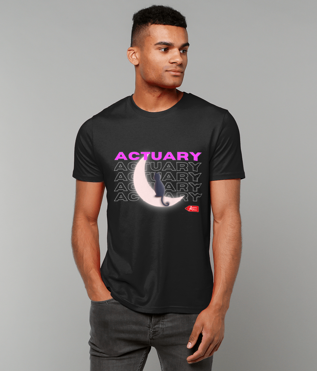 Pink Moon and Cat Actuary T-Shirt