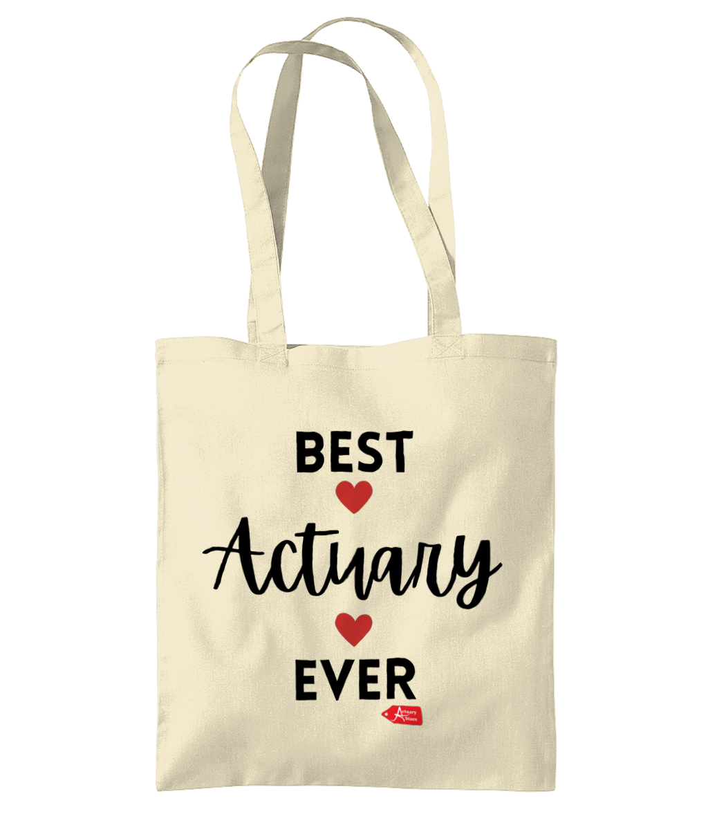 Tote Bag Best Actuary Ever Hearts