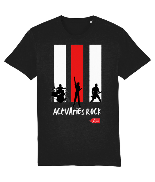 Actuaries Rock Black White and Red Concert Band T-shirt