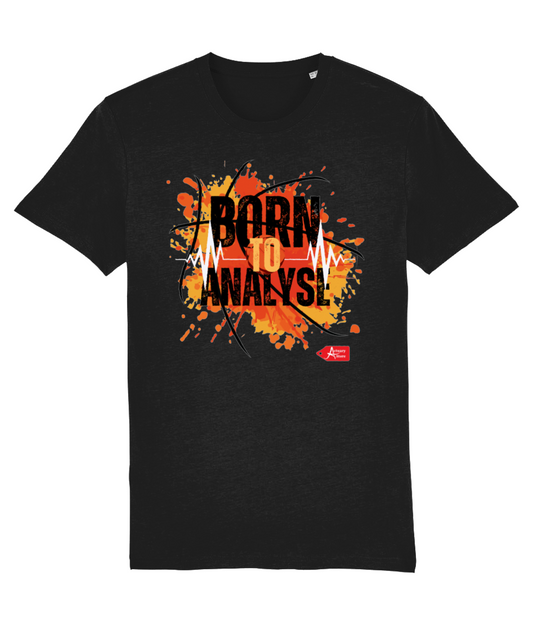 Black Orange Yellow Modern Born To Analyse T-Shirt