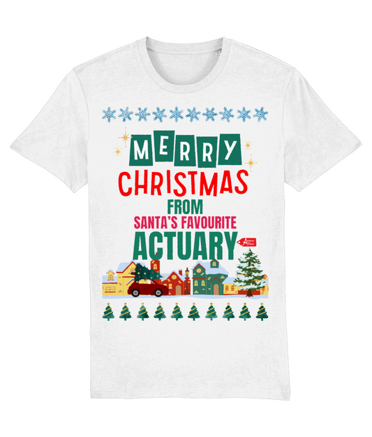 Santa's Favourite Actuary Christmas Illustrative Any T-Shirt