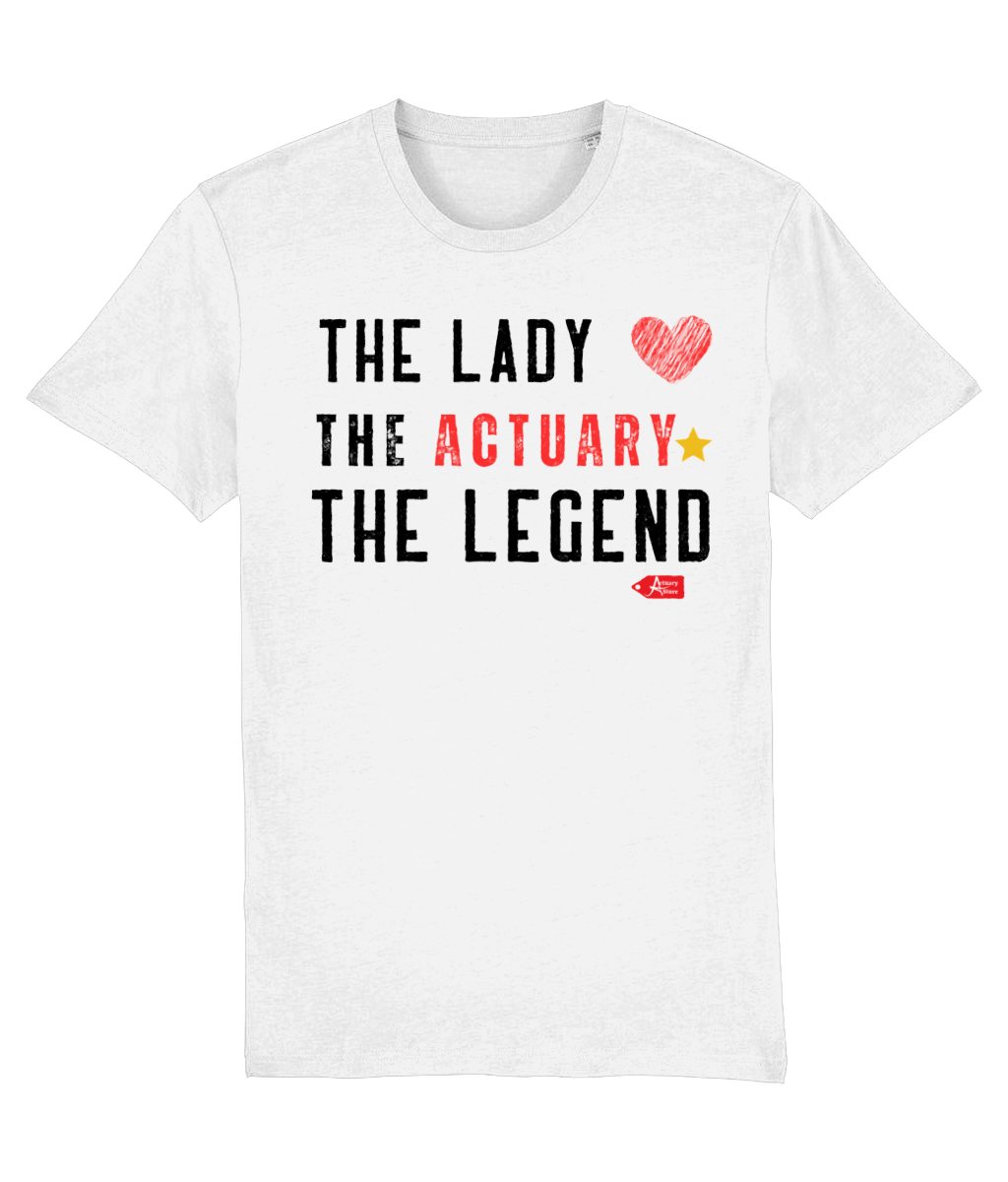 The Lady The Actuary The Legend Heart Star T-Shirt