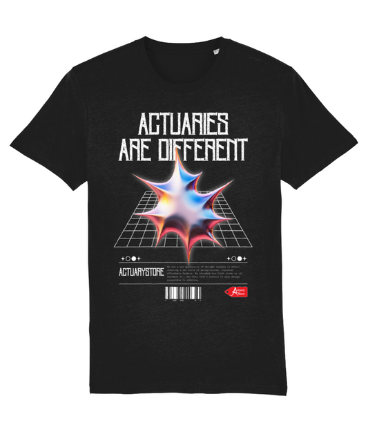 Actuaries Are Different Black Streetwear Aesthetic Quote 3D Chrome Black T-shirt