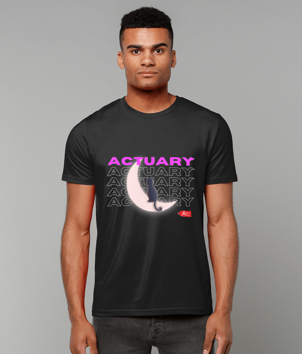 Pink Moon and Cat Actuary T-Shirt