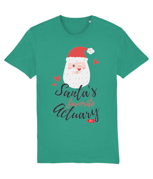 Santa's Favourite Actuary Christmas T-Shirt (Green and White Variations)