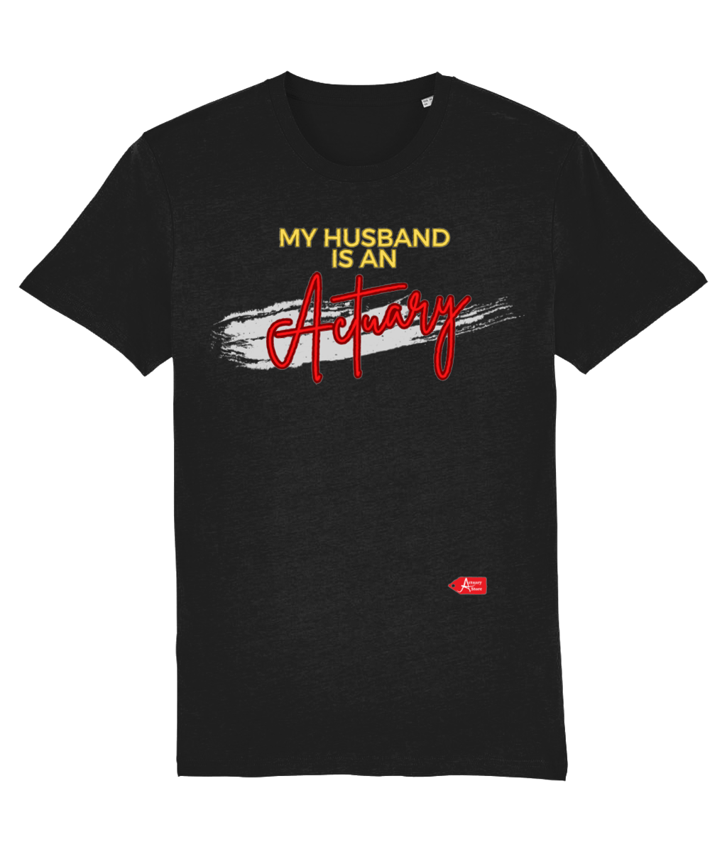 My Husband is an Actuary Black T-Shirt