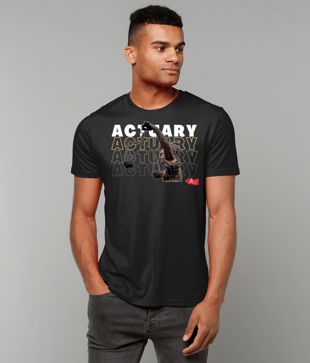 Actuary Modern Scales Statue Black T-Shirt