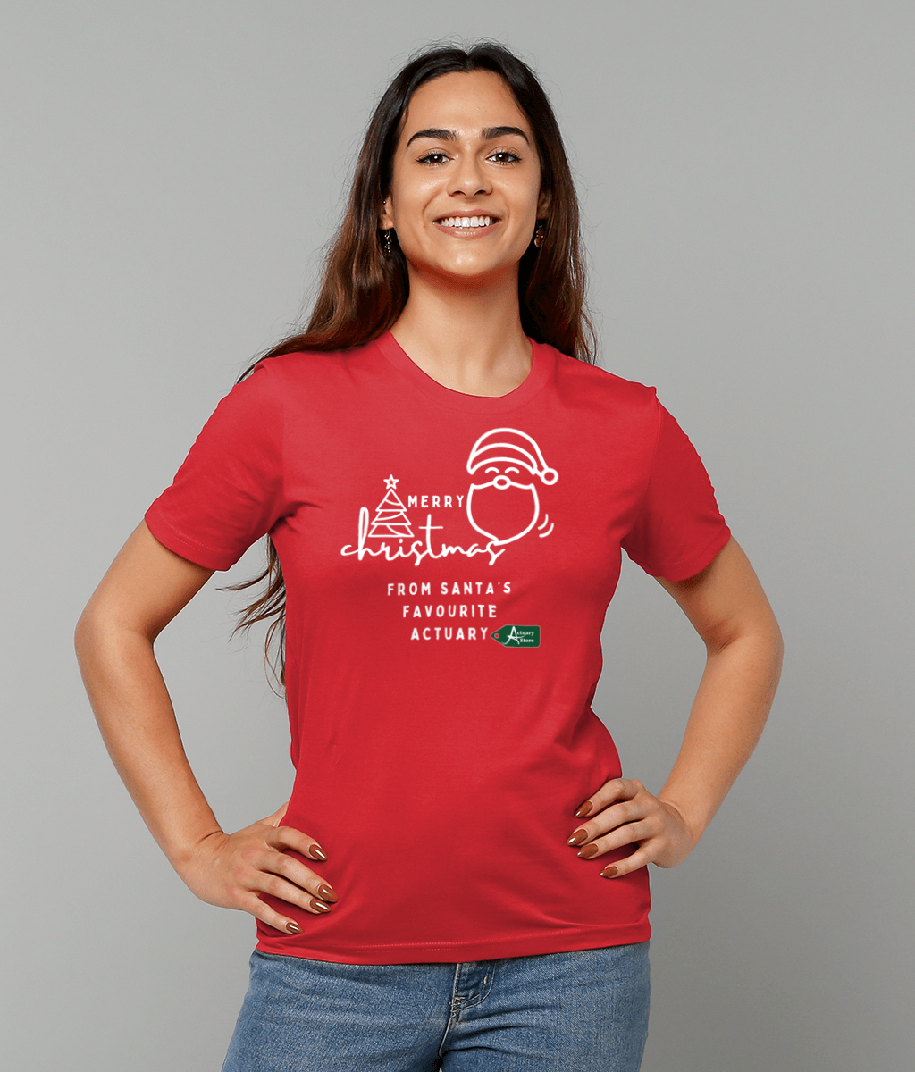 Merry Christmas Santa's Favourite Actuary Christmas T-Shirt (Red and Green Variations)