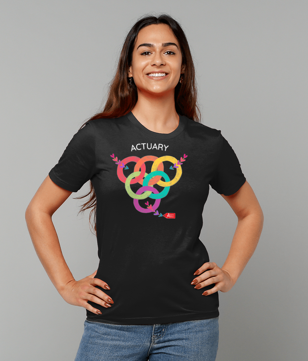 Actuary Rainbow Linked Rings Love Pride T-Shirt