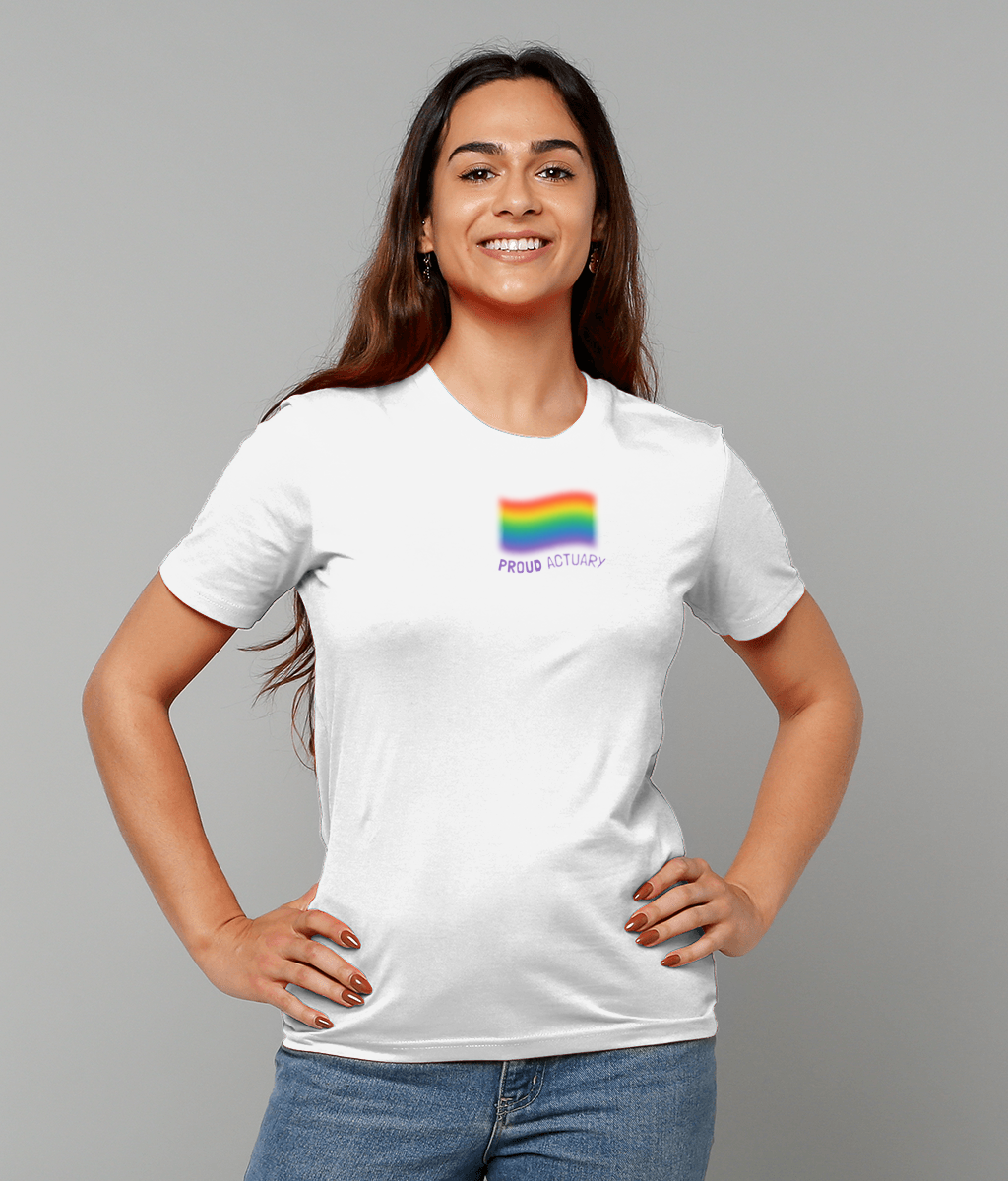 Minimalistic LGBT Rainbow flag Proud Actuary T-Shirt (Black and White Variants)