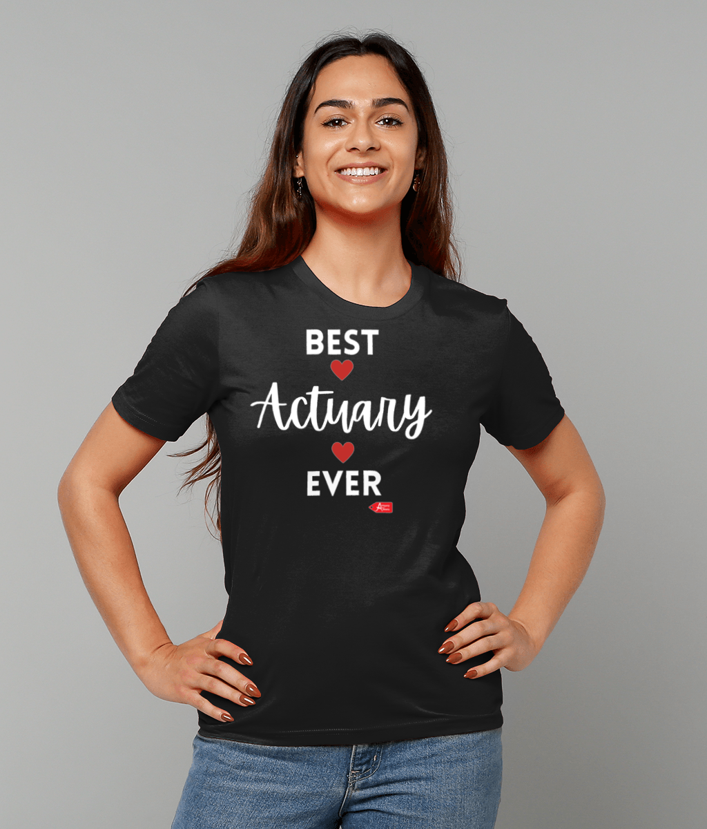 Best Actuary Ever Red Hearts T-shirt