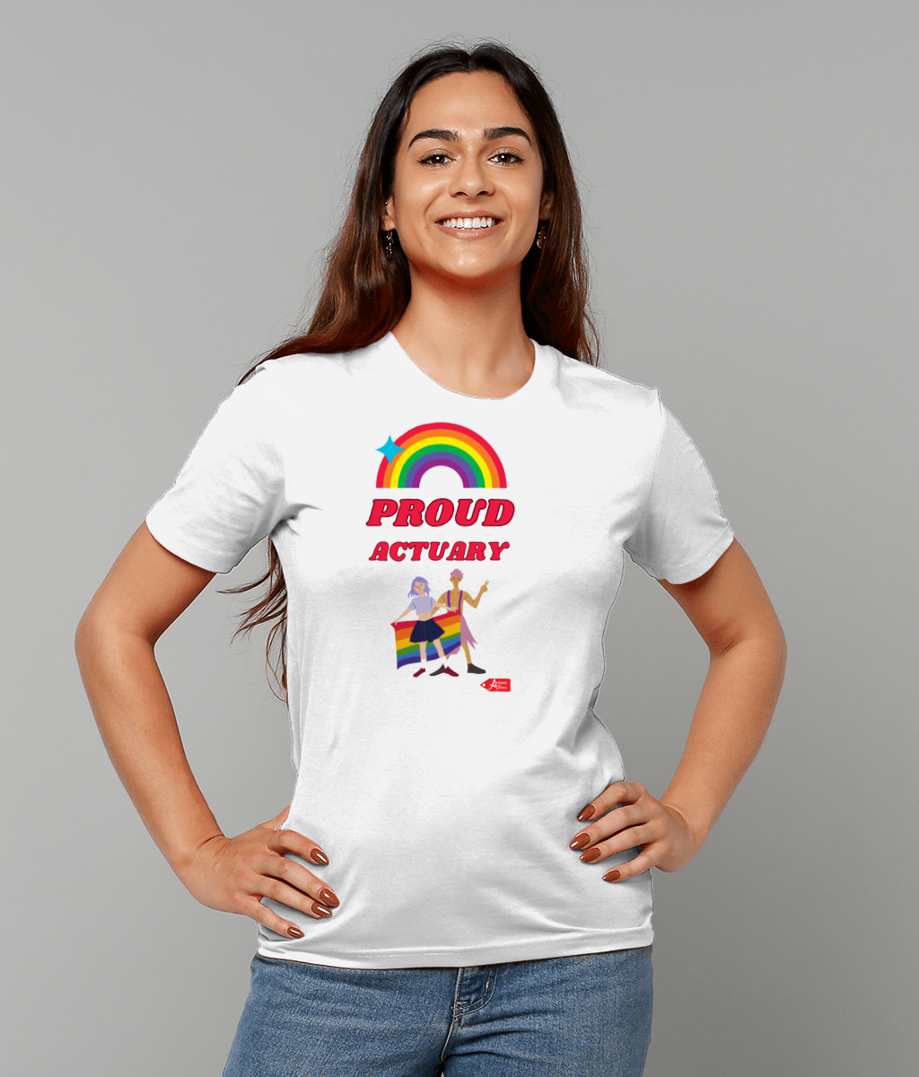 Proud Actuary Rainbow Representatives T-Shirt (Black and White Variants)