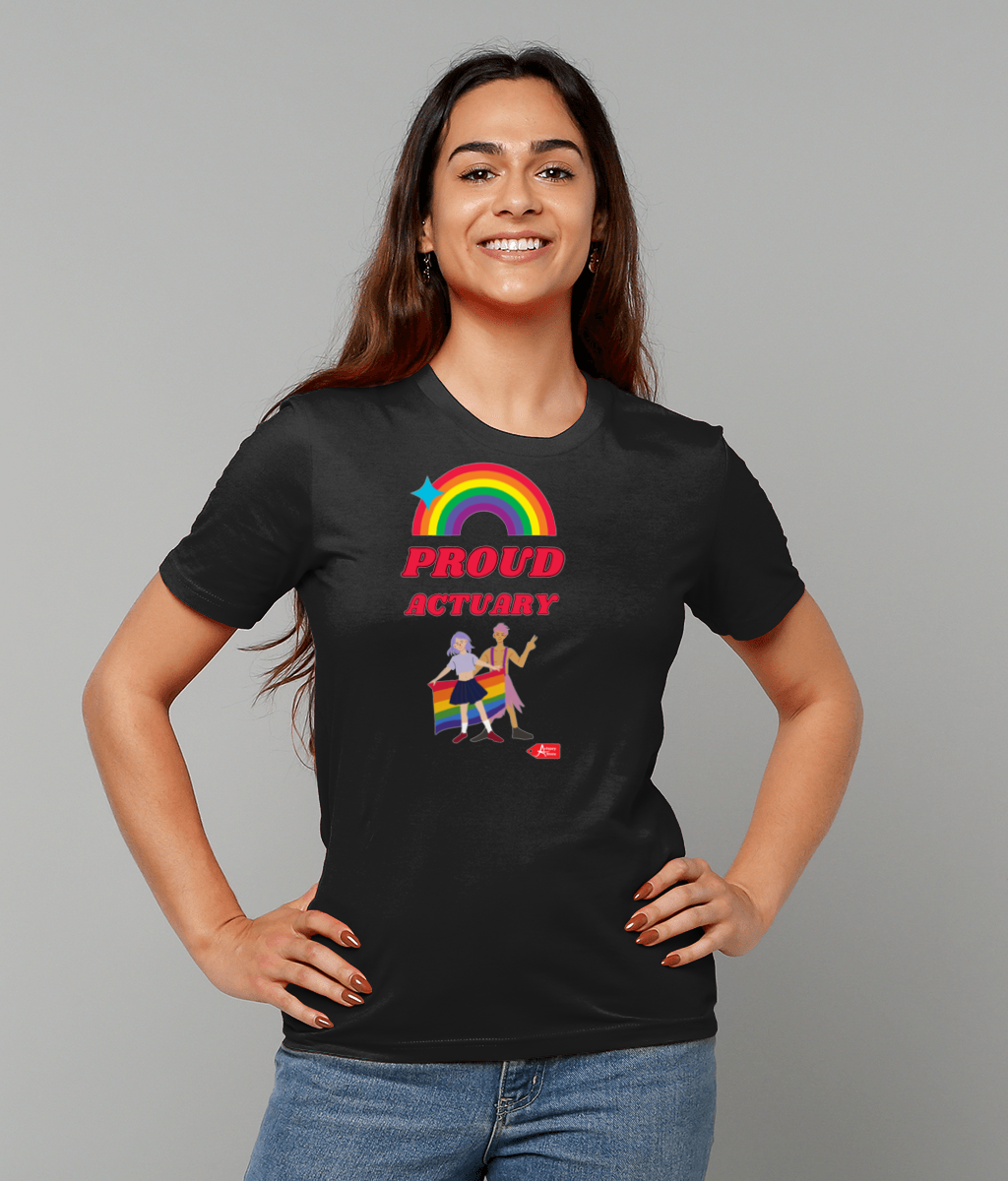 Proud Actuary Rainbow Representatives T-Shirt (Black and White Variants)