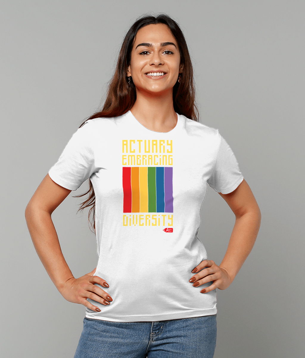 Actuary Embracing Diversity T-Shirt (Black and White Variants)