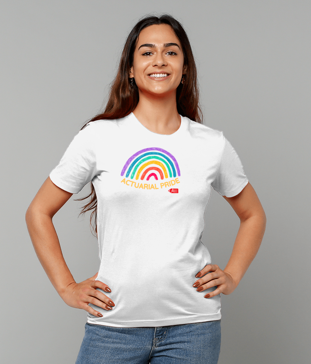 Actuarial Pride Rainbow T-Shirt (White and Black Variants)