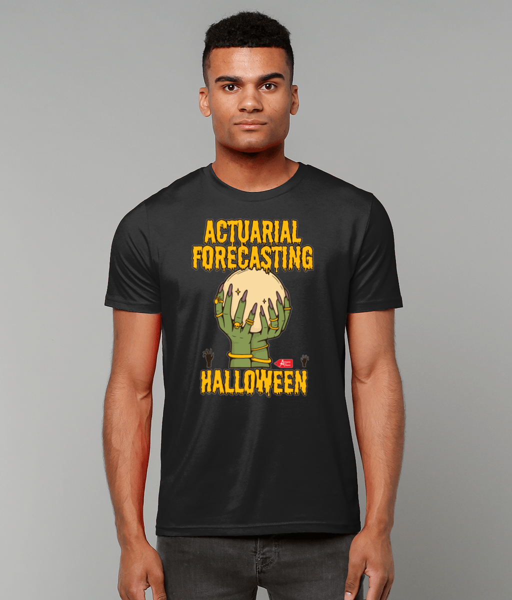 Actuarial Forecasting Halloween Witch Hands Crystal Ball T-Shirt