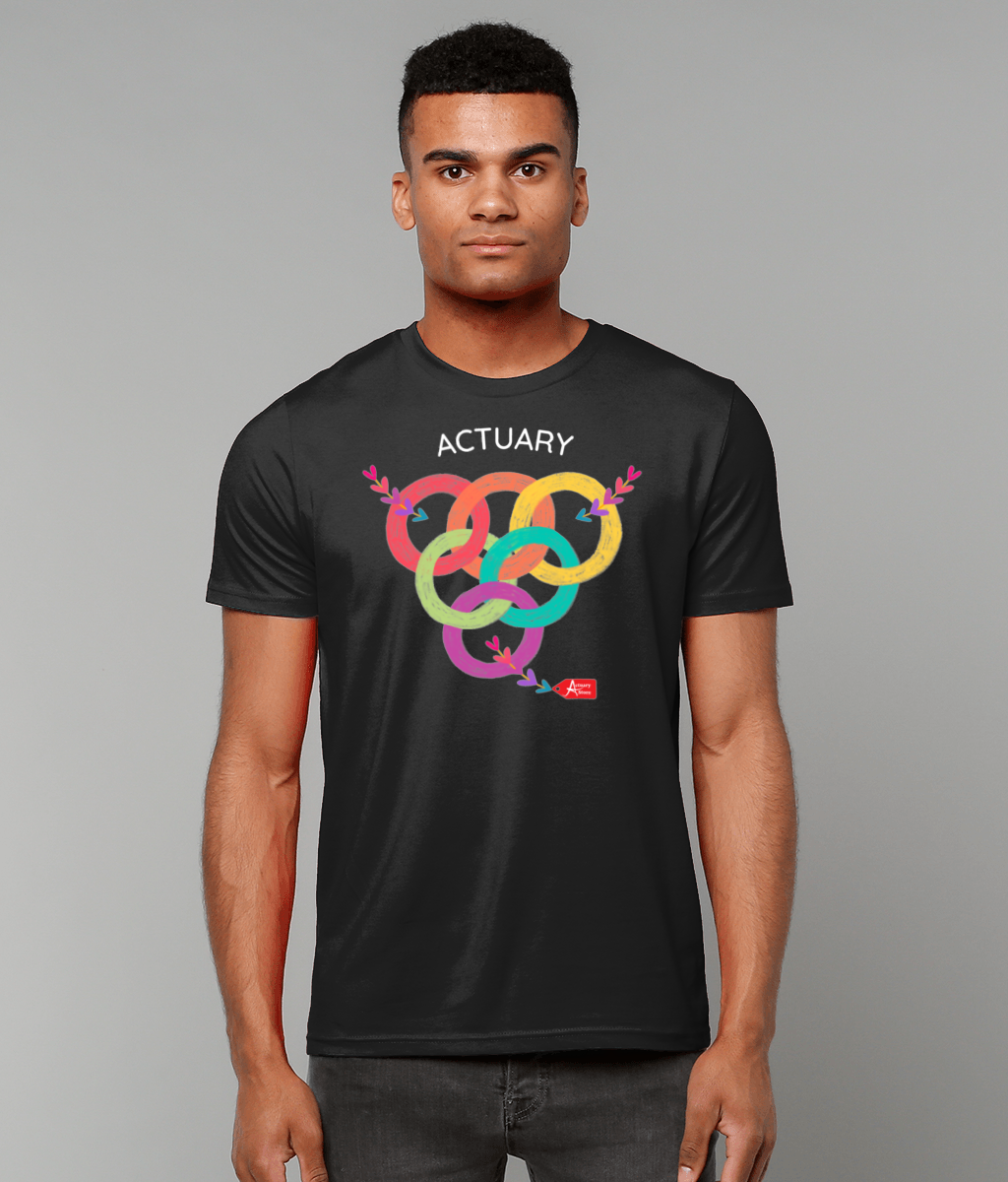 Actuary Rainbow Linked Rings Love Pride T-Shirt