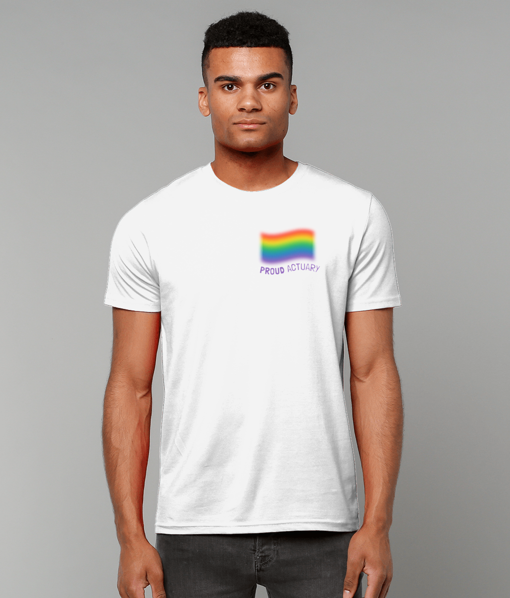 Minimalistic LGBT Rainbow flag Proud Actuary T-Shirt (Black and White Variants)