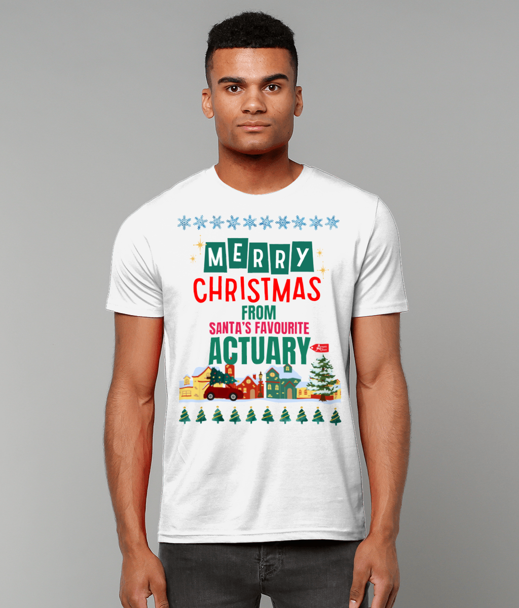 Santa's Favourite Actuary Christmas Illustrative Any T-Shirt