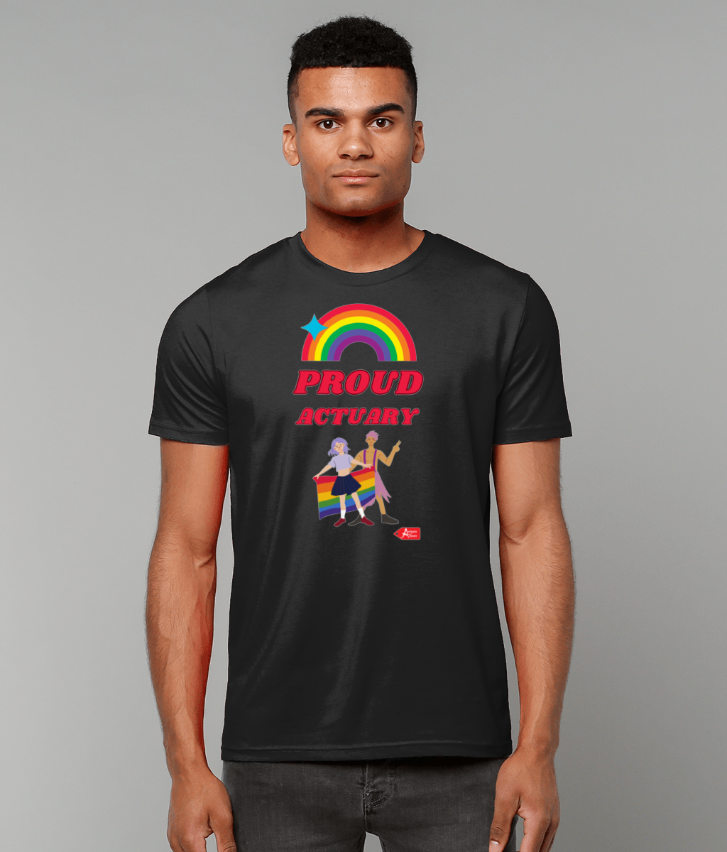 Proud Actuary Rainbow Representatives T-Shirt (Black and White Variants)