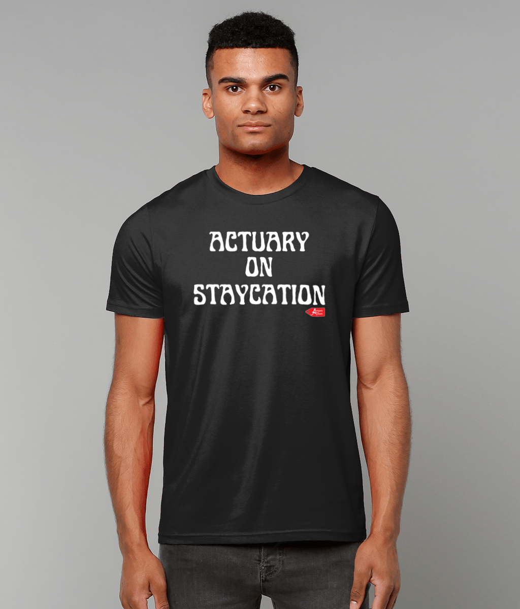 Actuary on Staycation Black Tshirt