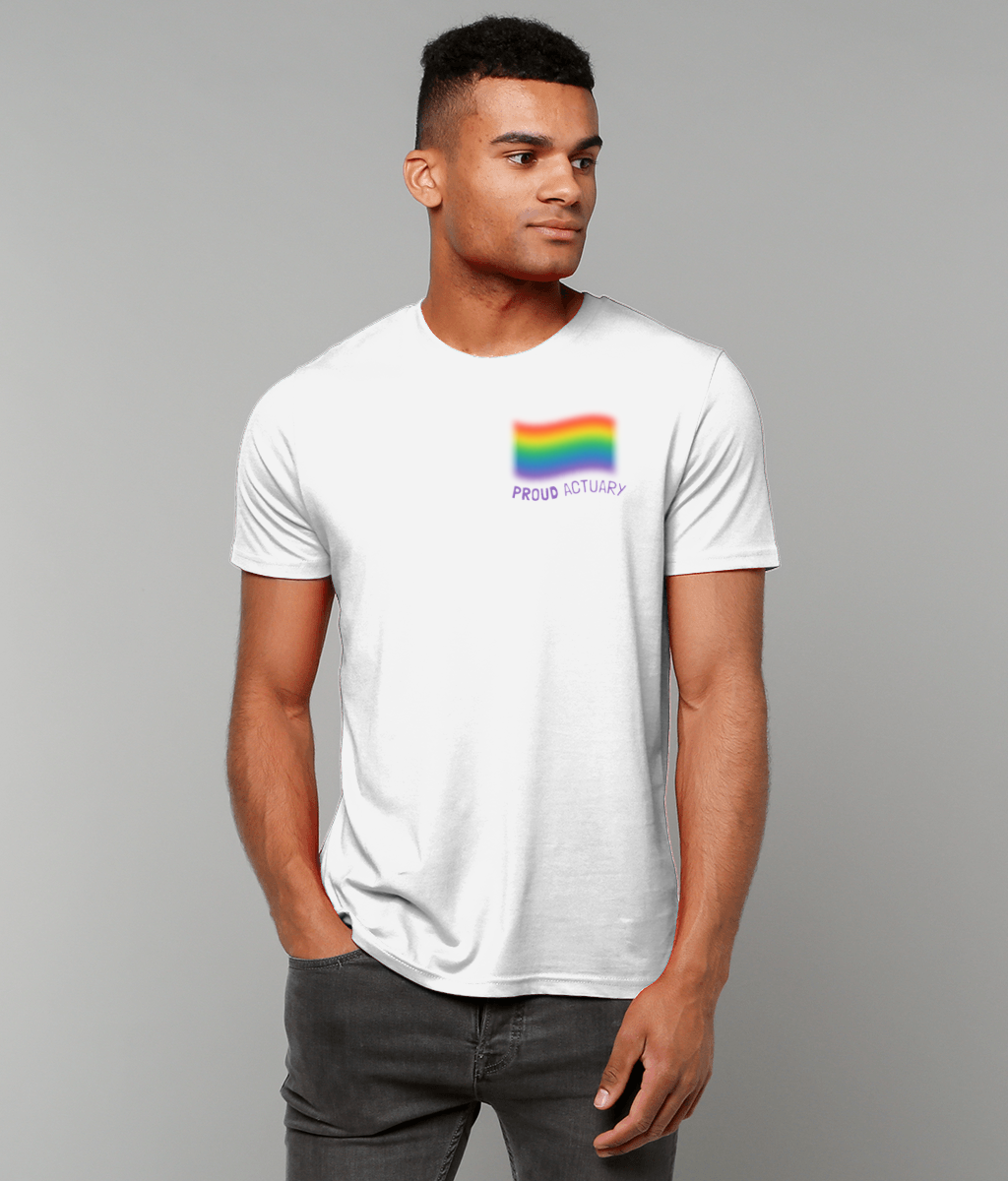 Minimalistic LGBT Rainbow flag Proud Actuary T-Shirt (Black and White Variants)