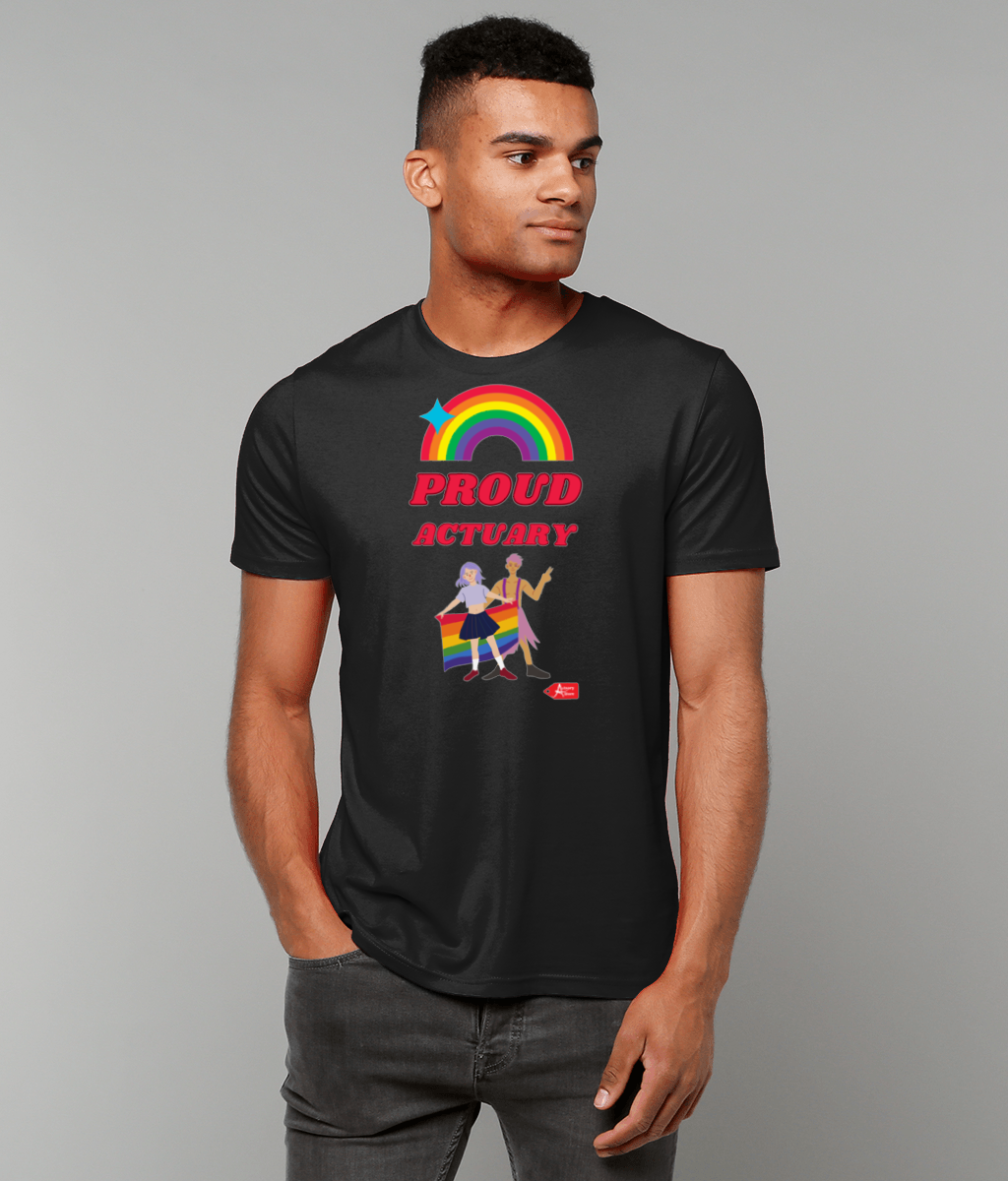 Proud Actuary Rainbow Representatives T-Shirt (Black and White Variants)