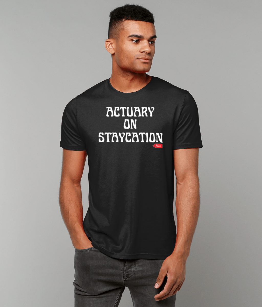 Actuary on Staycation Black Tshirt