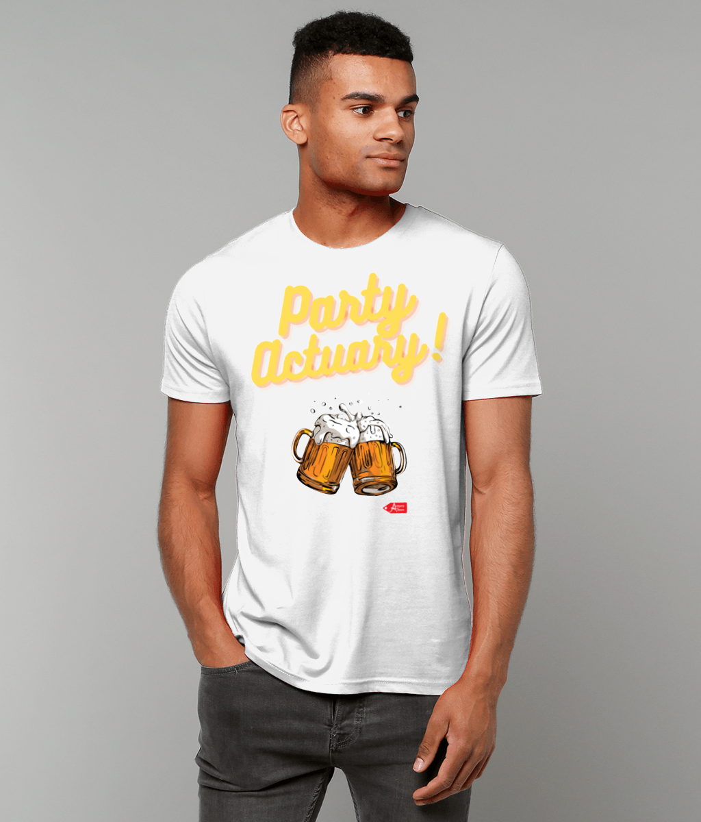 Party Actuary Beer Glasses T-Shirt (White and Black Variants)