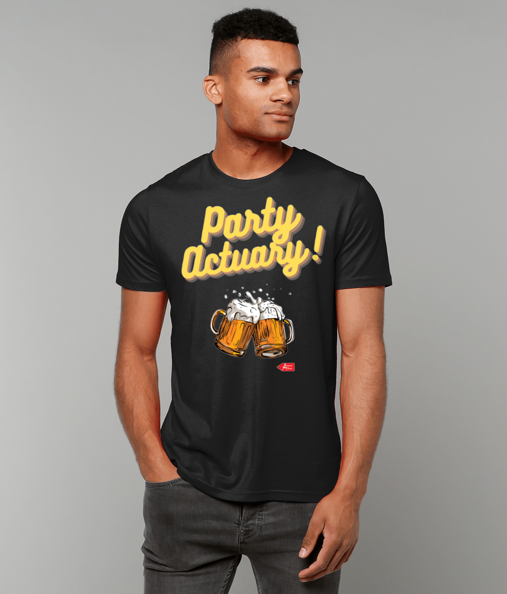 Party Actuary Beer Glasses T-Shirt (White and Black Variants)
