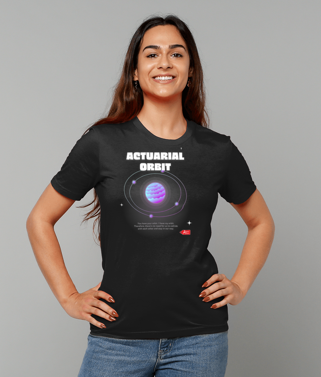 Actuarial Orbit Quote Black T-Shirt