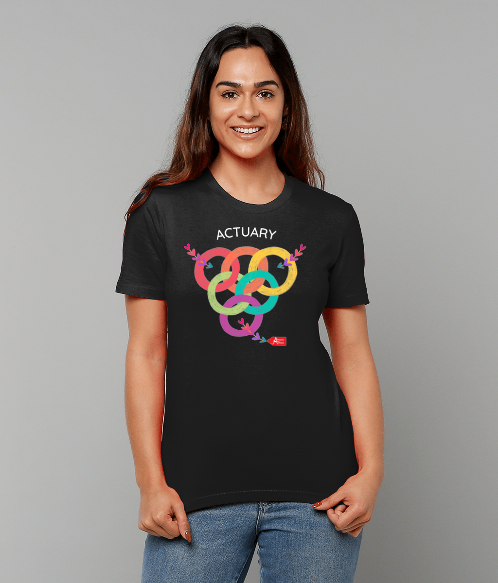 Actuary Rainbow Linked Rings Love Pride T-Shirt