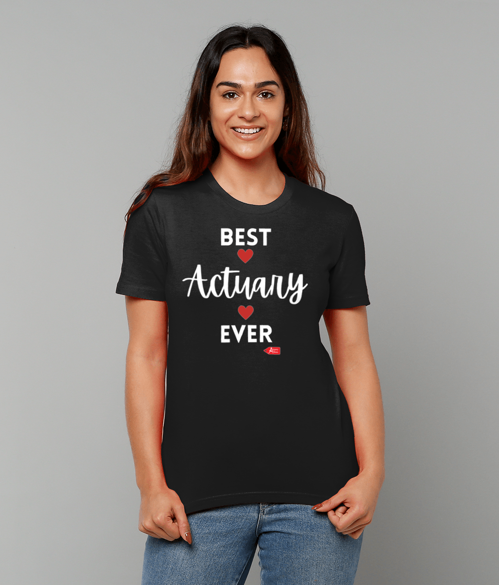 Best Actuary Ever Red Hearts T-shirt