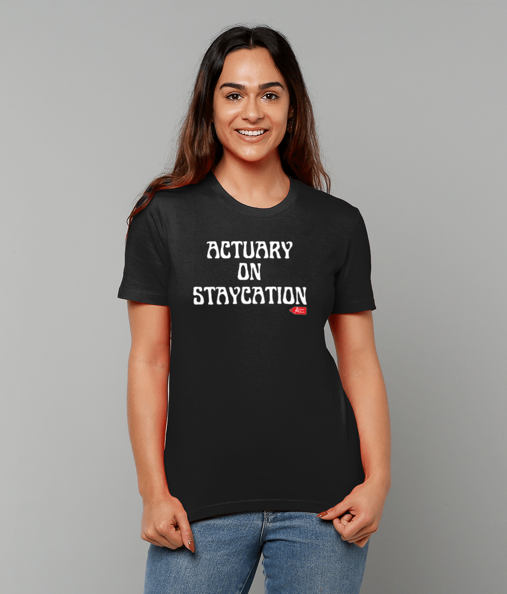 Actuary on Staycation Black Tshirt