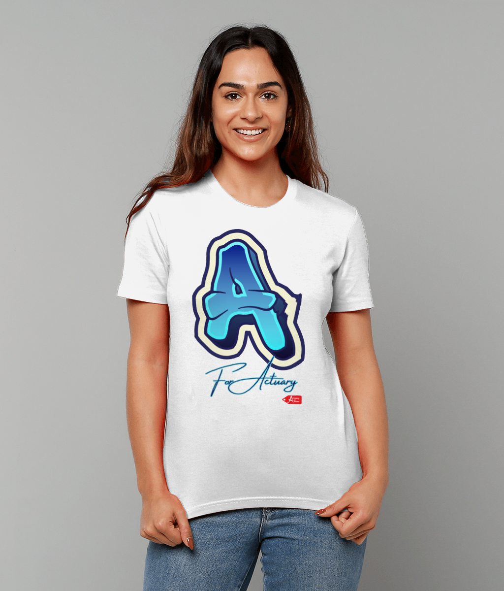 A For Actuary Minimalist Graffiti Proper T-Shirt (Black and White Variants)