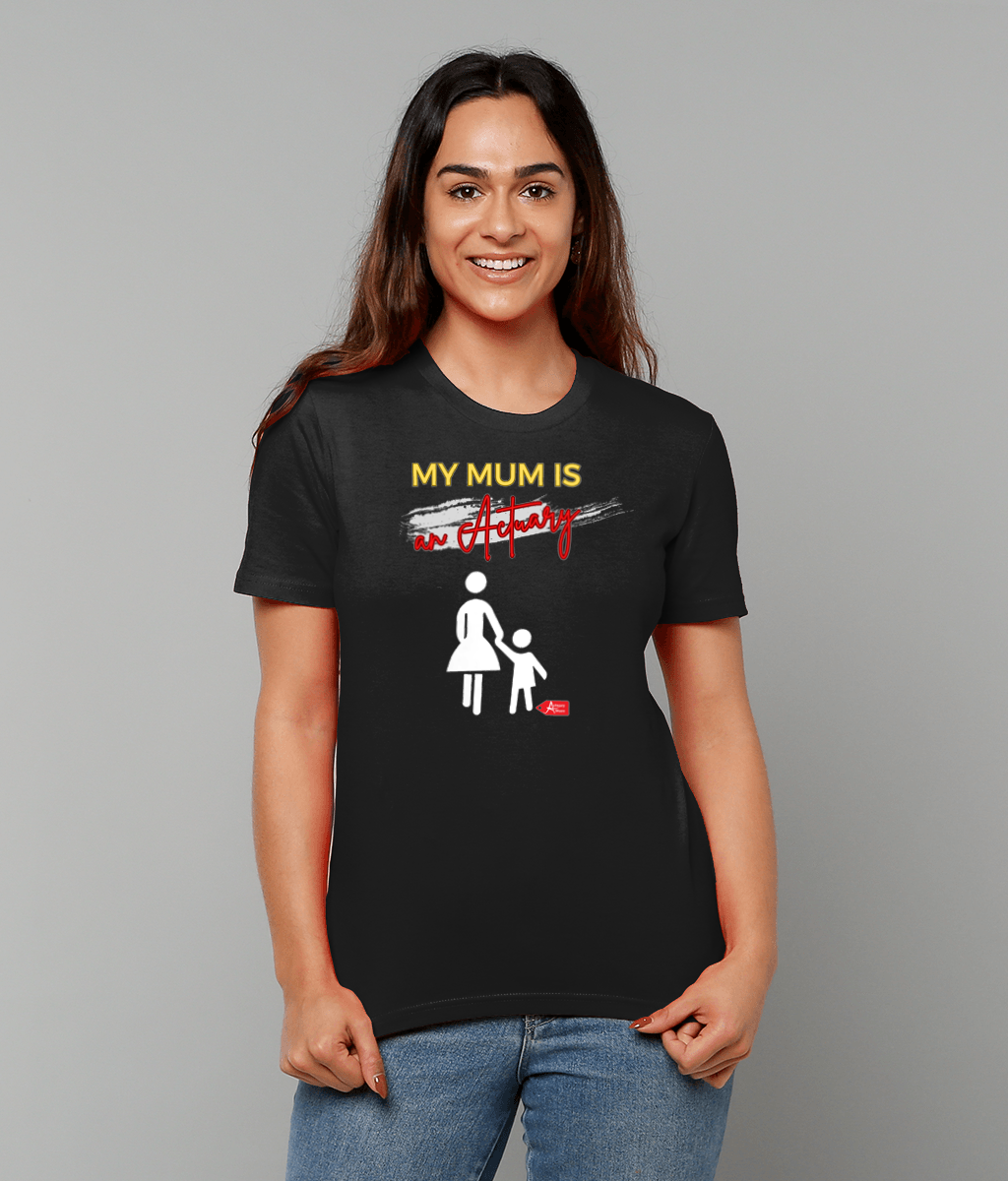 My Mum Is An Actuary Holding Hands Black T-Shirt