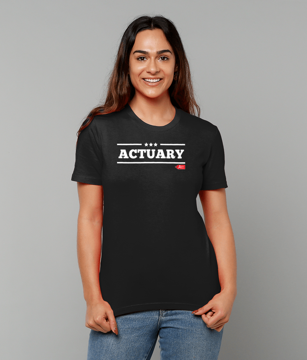 Actuary Bold Star Military Black T-Shirt