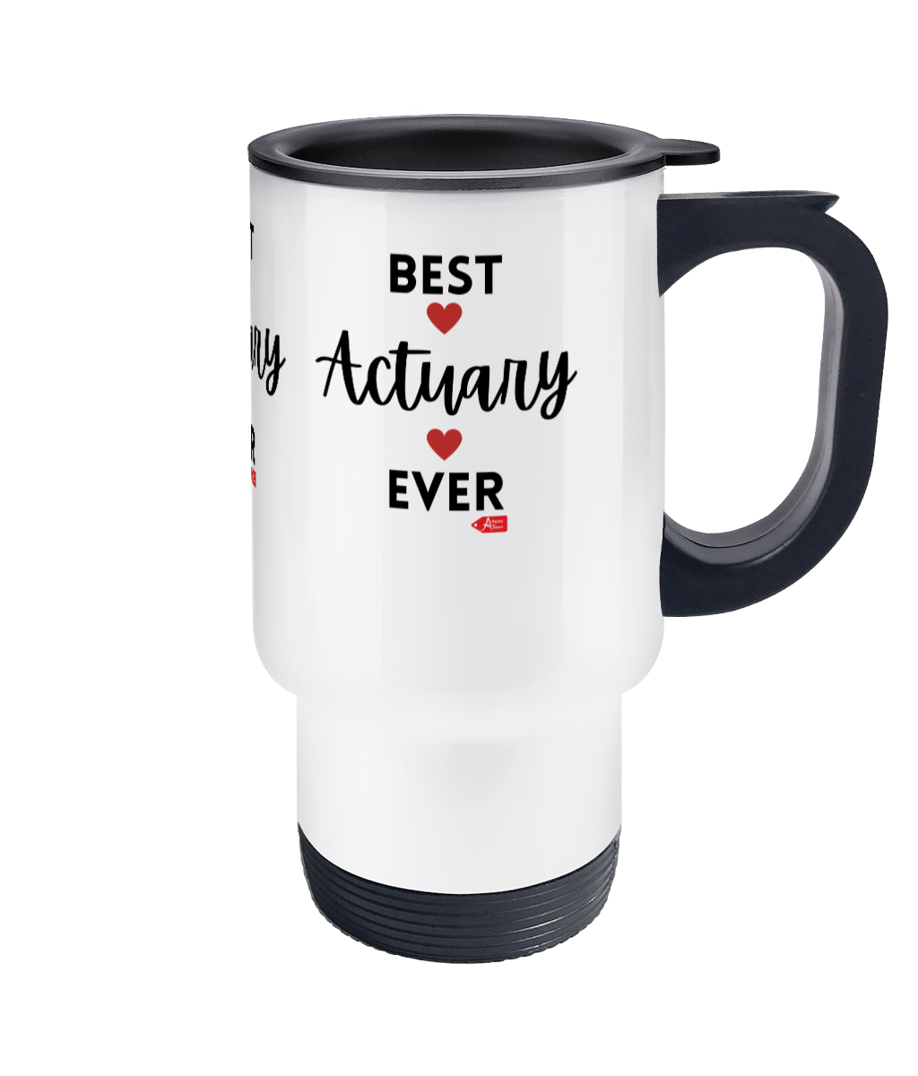 Best Actuary Ever Hearts Stainless Steel Travel Mug