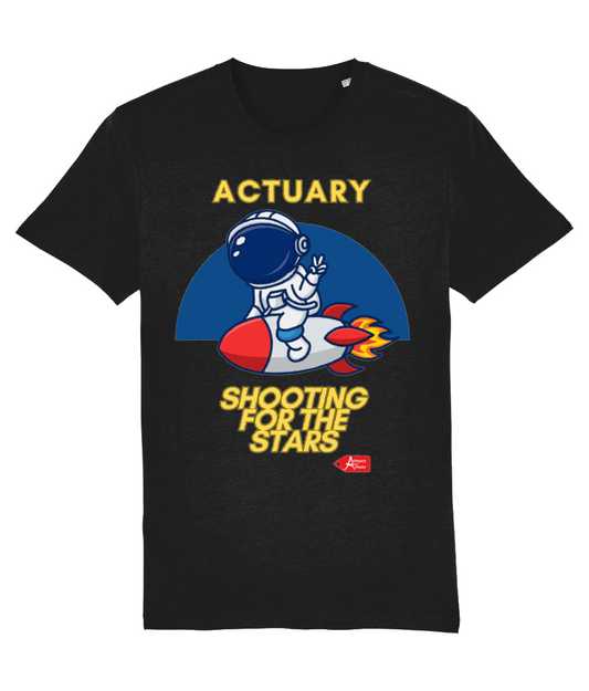 Actuary Shooting For The Stars Astronaut T-Shirt (Black and White Variants)