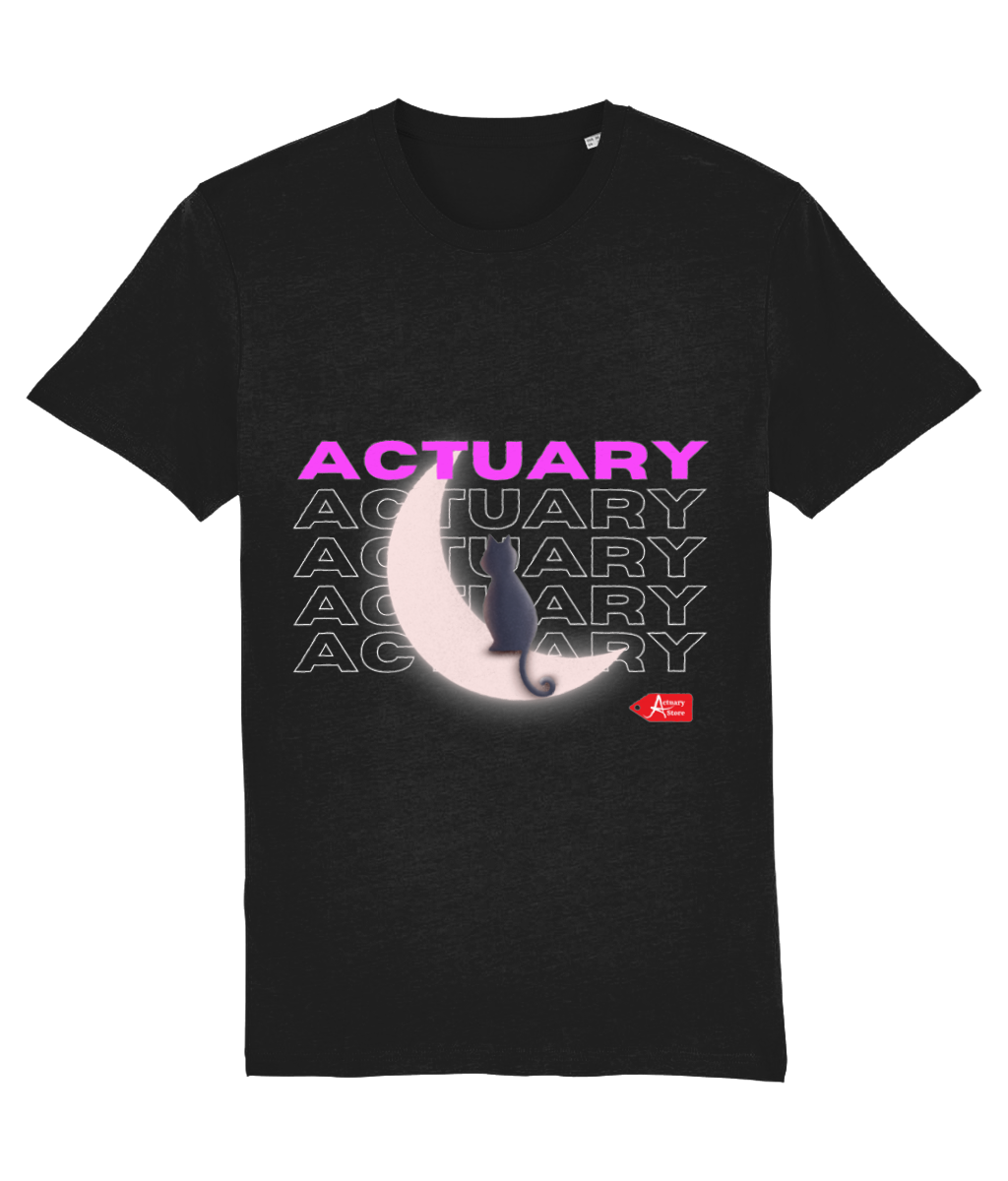 Pink Moon and Cat Actuary T-Shirt